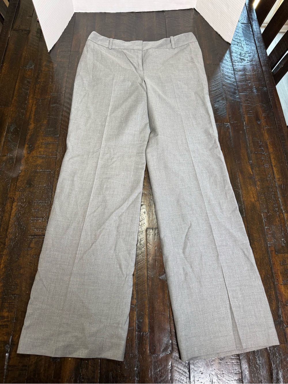 Ann Taylor Light Gray Straight-Leg Dress Pants